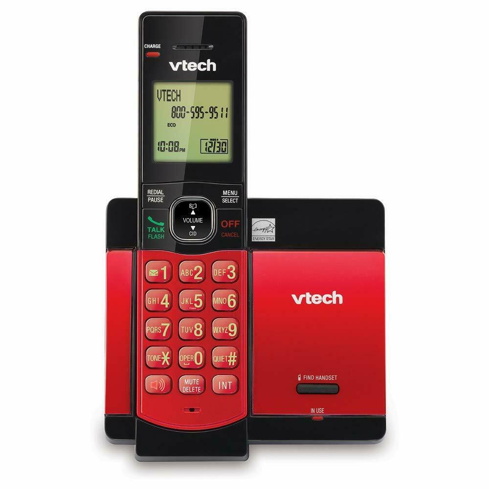 Handset with Cordless Digital Answering System, Red & Black