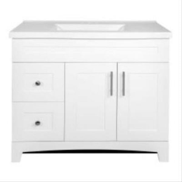 36.5 x 18.75 x 36 in. Two Door Two Drawer Vanity, White