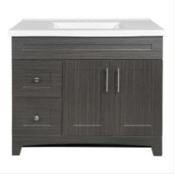 36.5 x 18.75 x 36 in. Two Door Two Drawer Vanity, Moderna - Back Splash
