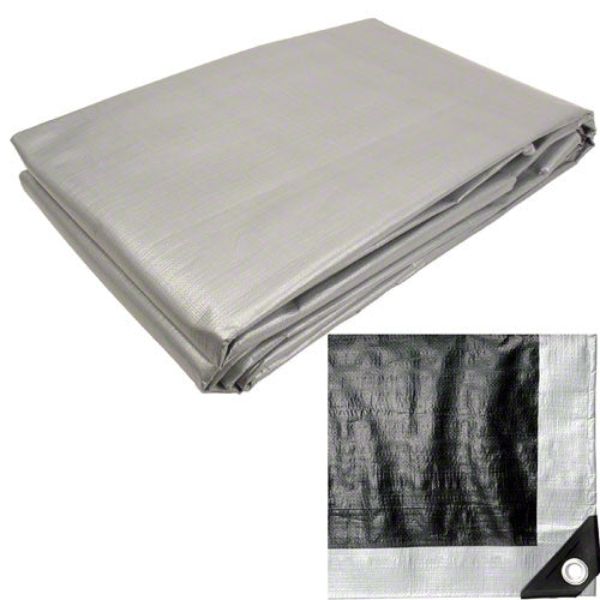 8 x 10 in. Polyethylene Storage Tarp Cover, Silver & Black