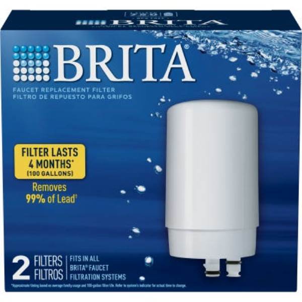 Picture of Clorox & Brita 213152 White Faucet Mount Replacement Water Filter&#44; 2 Count