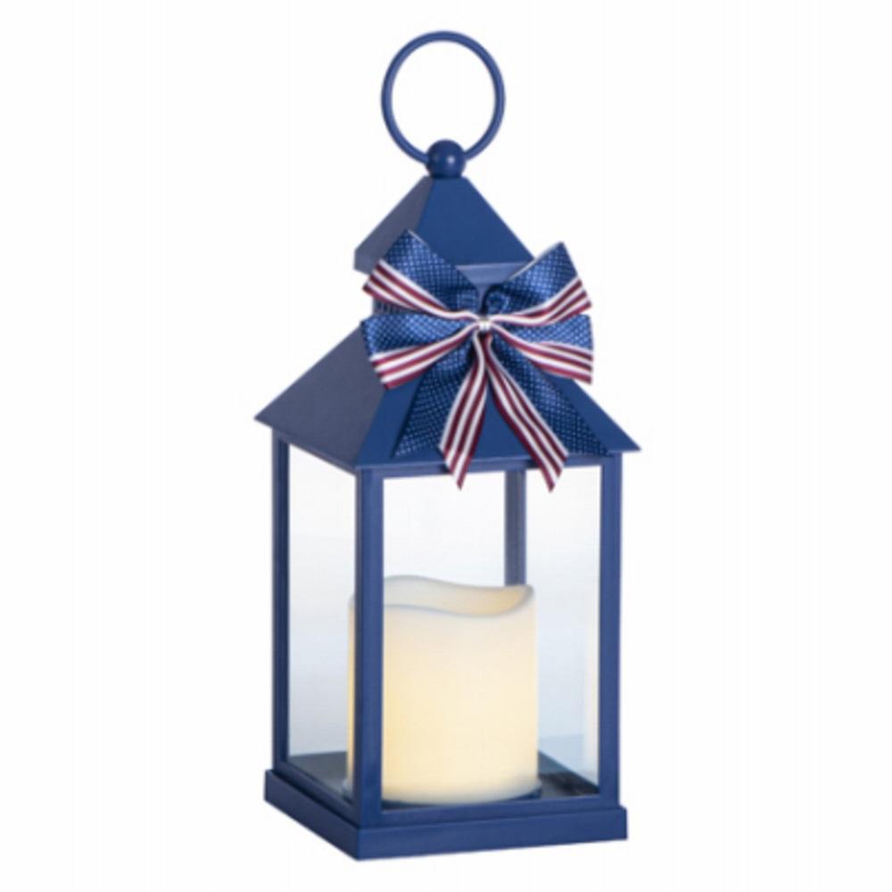 Picture of Sterno Home 102385 10.75 in. Americana Resin LED Lantern, Blue