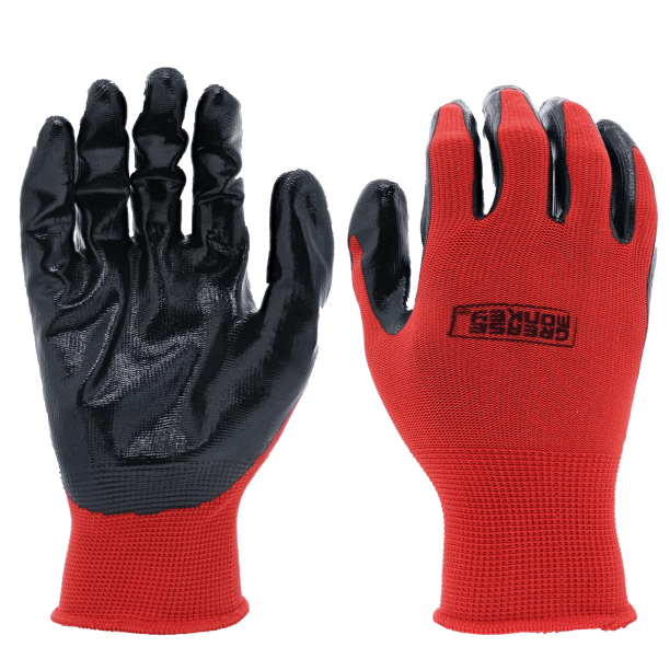 103841 Grease Monkey Nitrile Coated Gloves, Large - Pack of 10