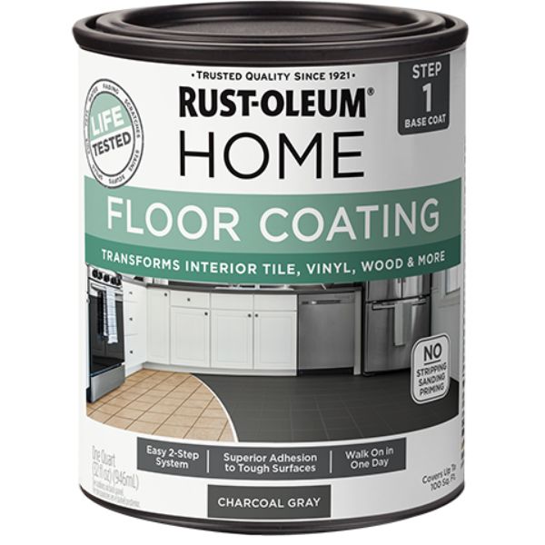 HOME Floor Coating, Base Coat, Charcoal Gray, 1 Quart