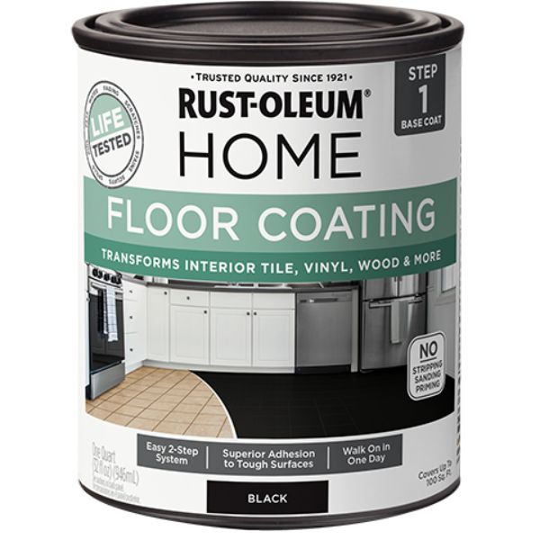 HOME Floor Coating, Base Coat, Black, 1 Quart