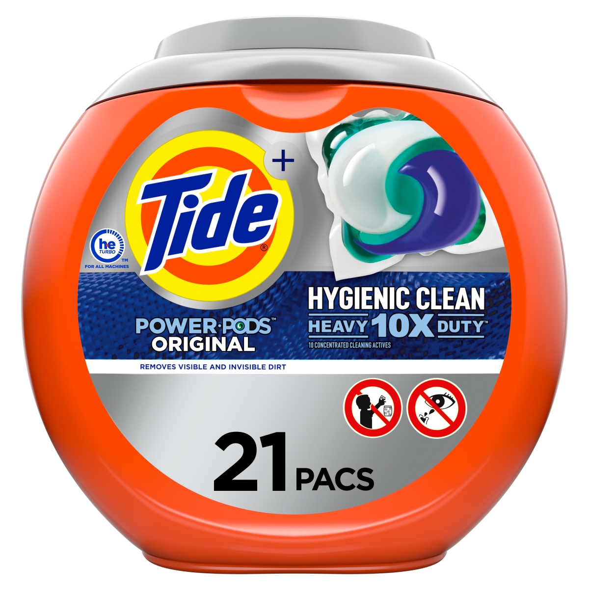 272630 21 Count Tide HD Hygienic Laundry Detergent Powder Pod - Pack of 4 -  Procter & Gamble