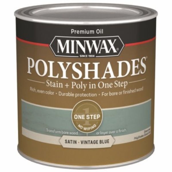 0.5 Pint Polyshades Stain & Poly Finish, Satin Vintage Blue