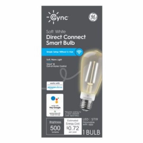 4.43 in. 500 Lumen 6W ST19 Soft White & Dimmable Cync Smart Edison Light Bulb