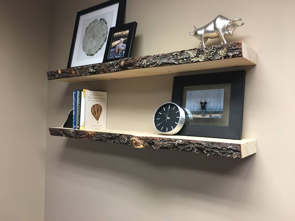 4 ft. Pine Live Edge Shelf, White