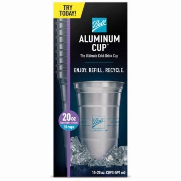 Picture of Ball Packaging 105232 20 oz Aluminum Cold Drink Cups - Pack of 10