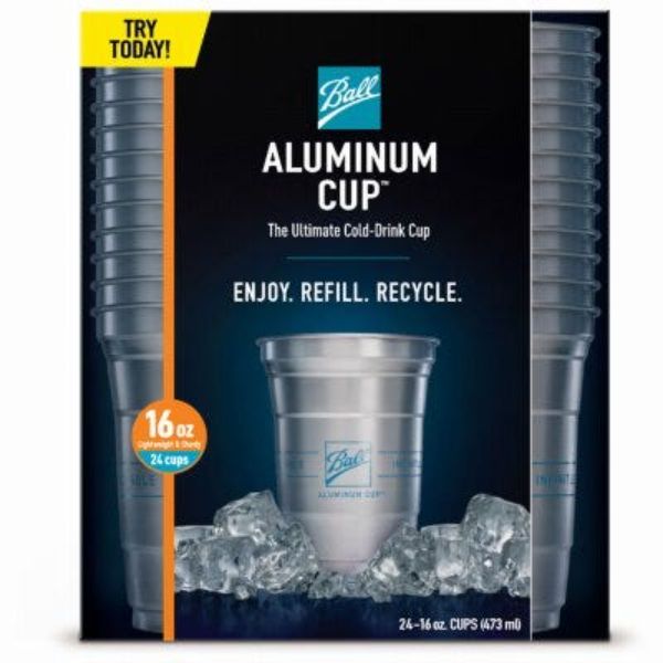 Picture of Ball Packaging 105233 16 oz Aluminum Cold-Drink Cups - Pack of 24