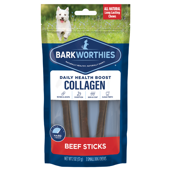 Picture of American Distribution 105955 6 in. 95 Percent Collagen Beef Sticks Dog Treats - Pack of 3