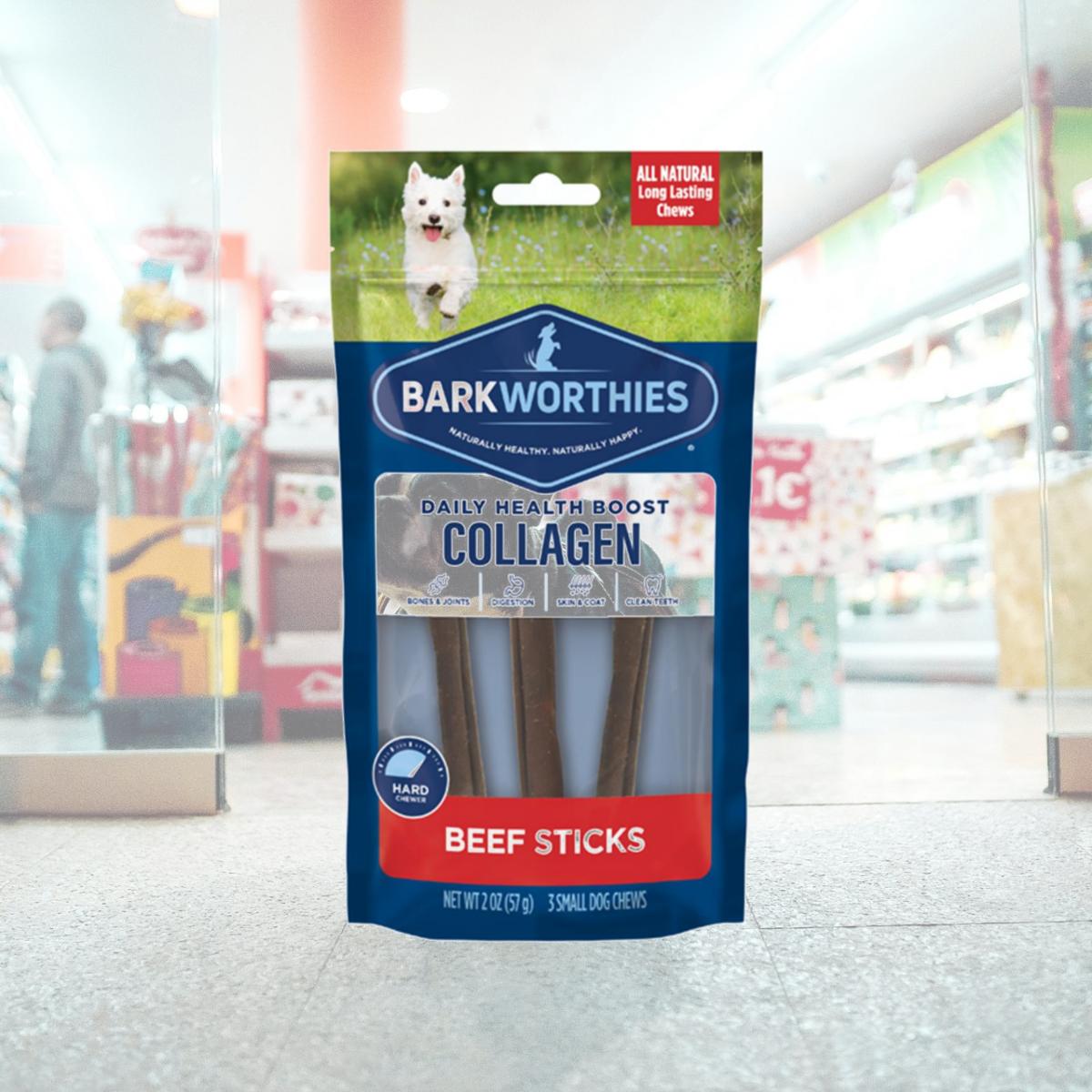 Picture of American Distribution 105955 6 in. 95 Percent Collagen Beef Sticks Dog Treats - Pack of 3