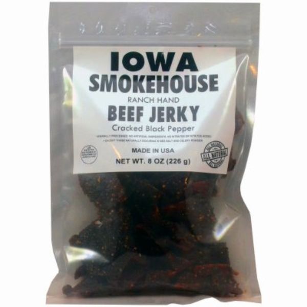 Picture of Iowa Smokehouse & Preferred Wholesale 102987 8 oz Ranch Hand Beef Cracked Black Pepper Jerky