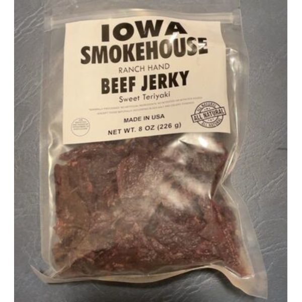 Picture of Iowa Smokehouse & Preferred Wholesale 102988 8 oz Sweet Teriyaki Beef Jerky - Pack of 14