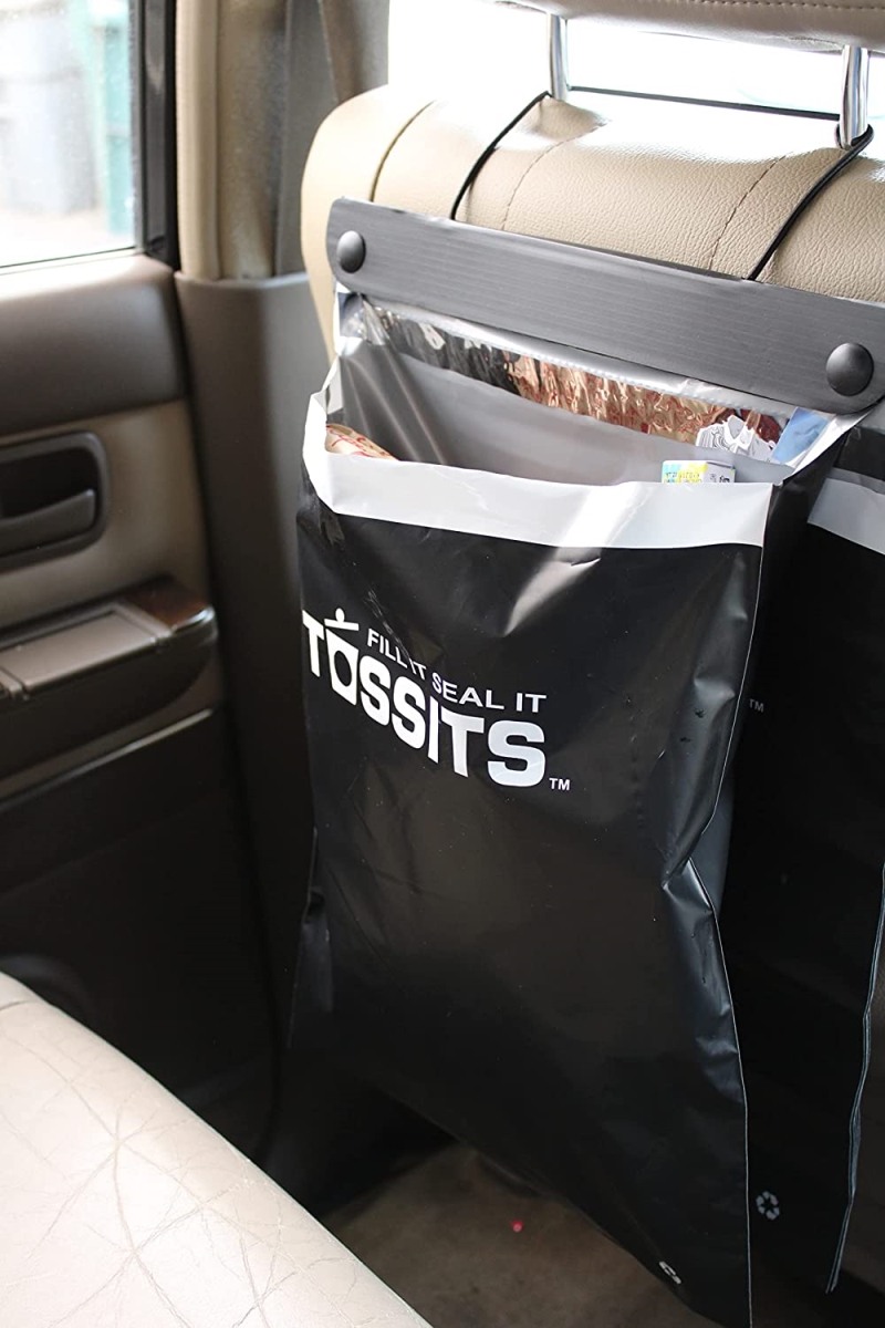 105544 2 gal Disposable Car Garbage Bags, Black
