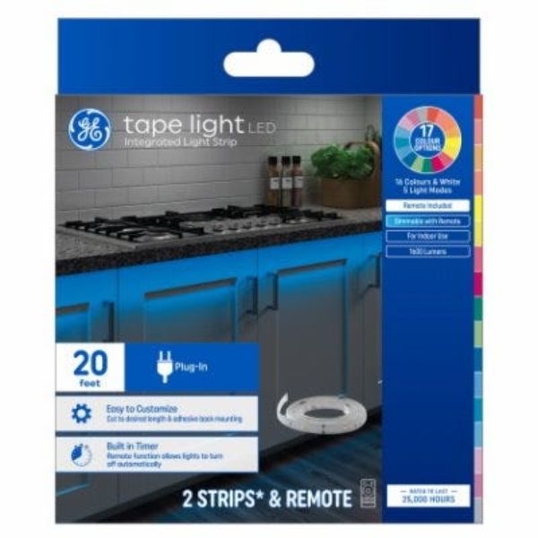 20 ft. 18W LED Plug-In Tape Light Kit - Pack of 2