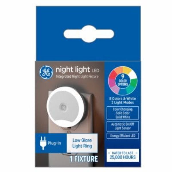 Picture of GE Lighting 107364 Night Light LED Ring Color-Changing Decorative Plug-in Fixture