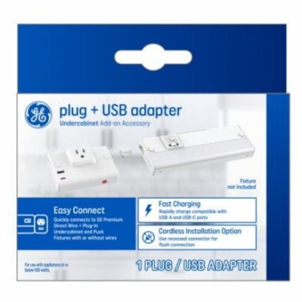 Picture of GE Lighting 107386 Plug Plus USB Add-On Accessory for Premium Direct Wire Light Fixtures