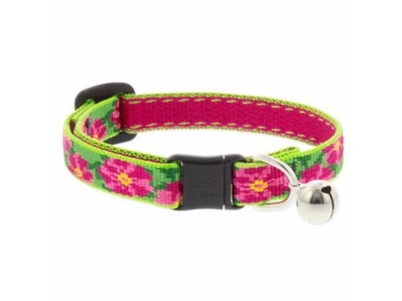 Picture of Lupine 107734 0.5 x 8 in.-12 in. Adjustable Cat Collar with Bell&#44; Breakaway Buckle & Petunias Pattern