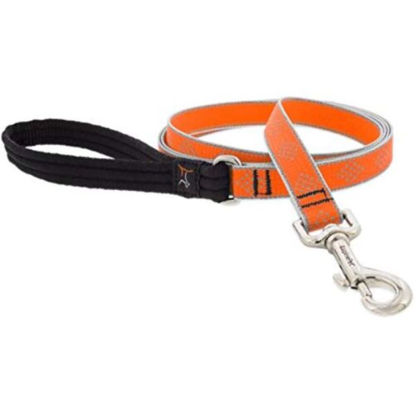 Lupine 107751 0.75 in. x 6 ft. Diamond Dog Leash, Orange