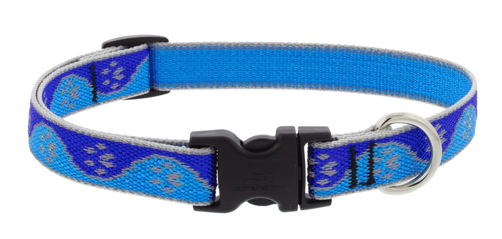 Picture of Lupine 107761 0.75 x 9-14 in. Paws Dog Collar, Blue