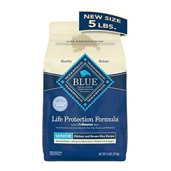 232923 5 lbs Blue Buffalo Life Protection Formula Natural Senior Dry Dog Food44 Chicken  Brown Rice