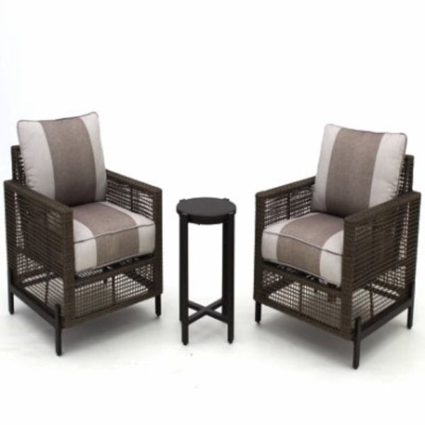 Picture of Patio Master 108362 Radde Woven Wicker Deep Seating Chat Set&#44; Beige & Oatmeal - 3 Piece