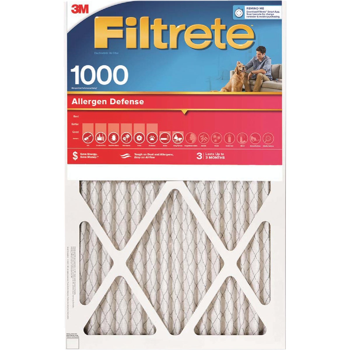 Picture of 3M 108797 24 x 24 x 1 in. Micro Allergen Filtrete Filter&#44; Red - Pack of 4