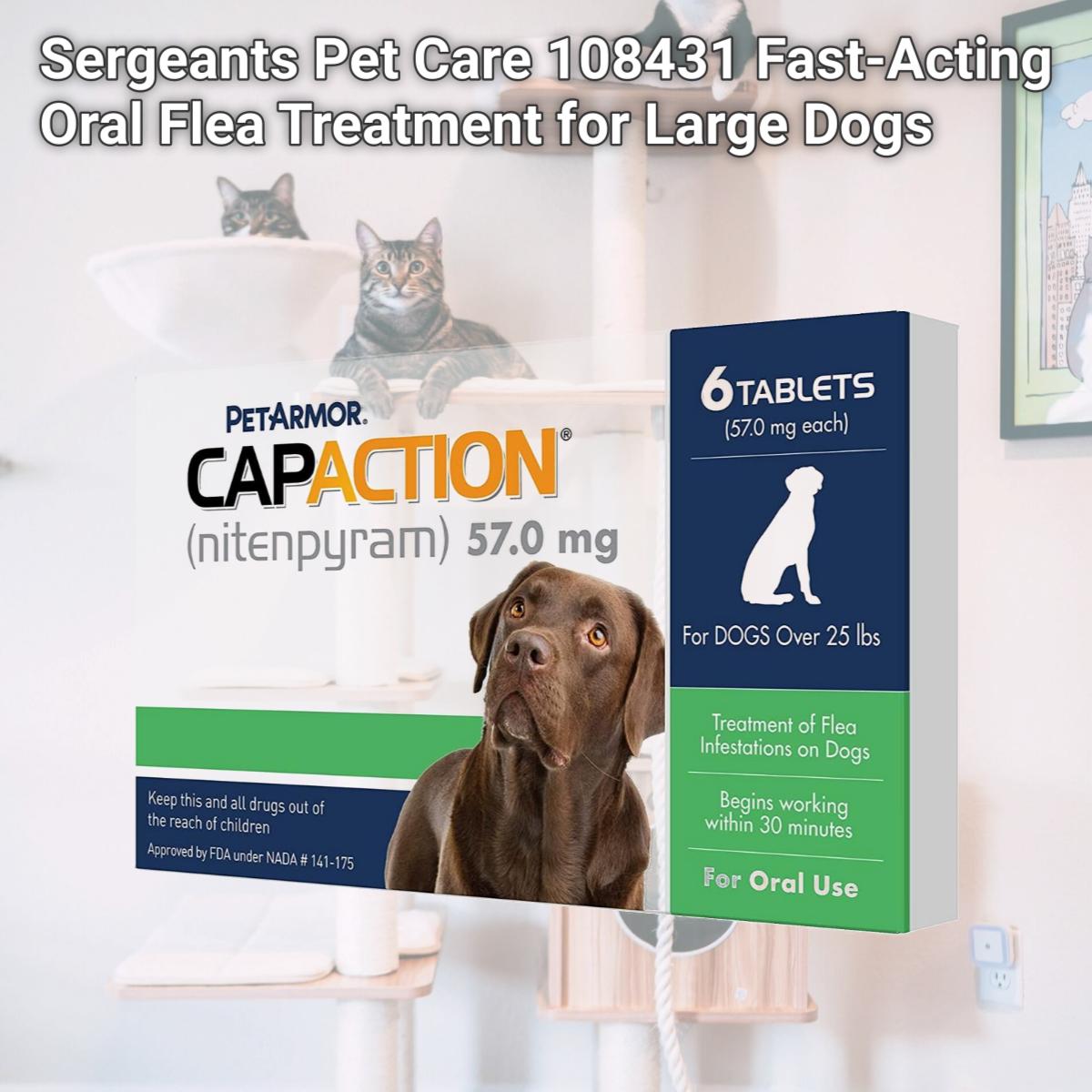 Picture of Sergeants Pet Care 108431 Fast-Acting Oral Flea Treatment for Large Dogs