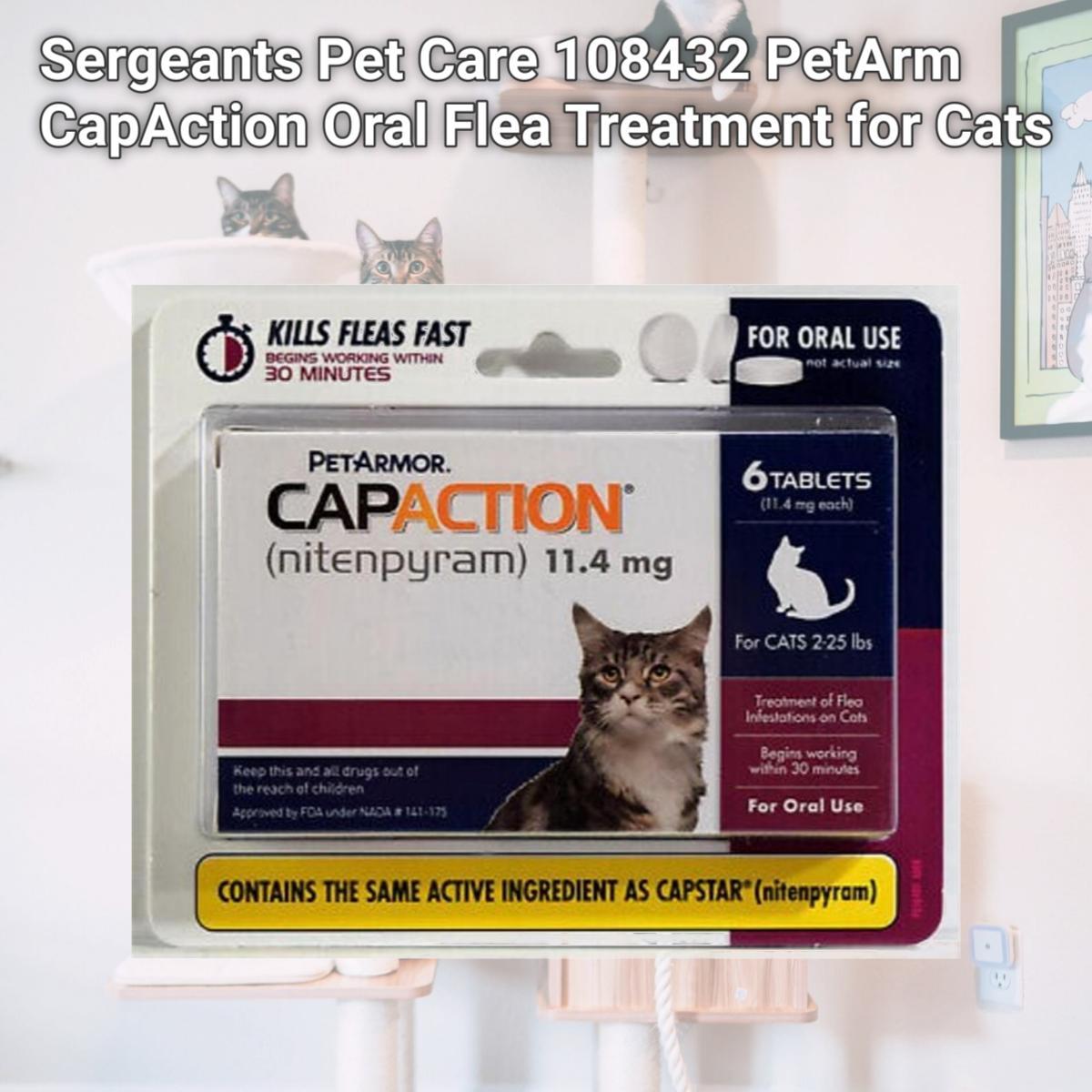 Picture of Sergeants Pet Care 108432 PetArm CapAction Oral Flea Treatment for Cats