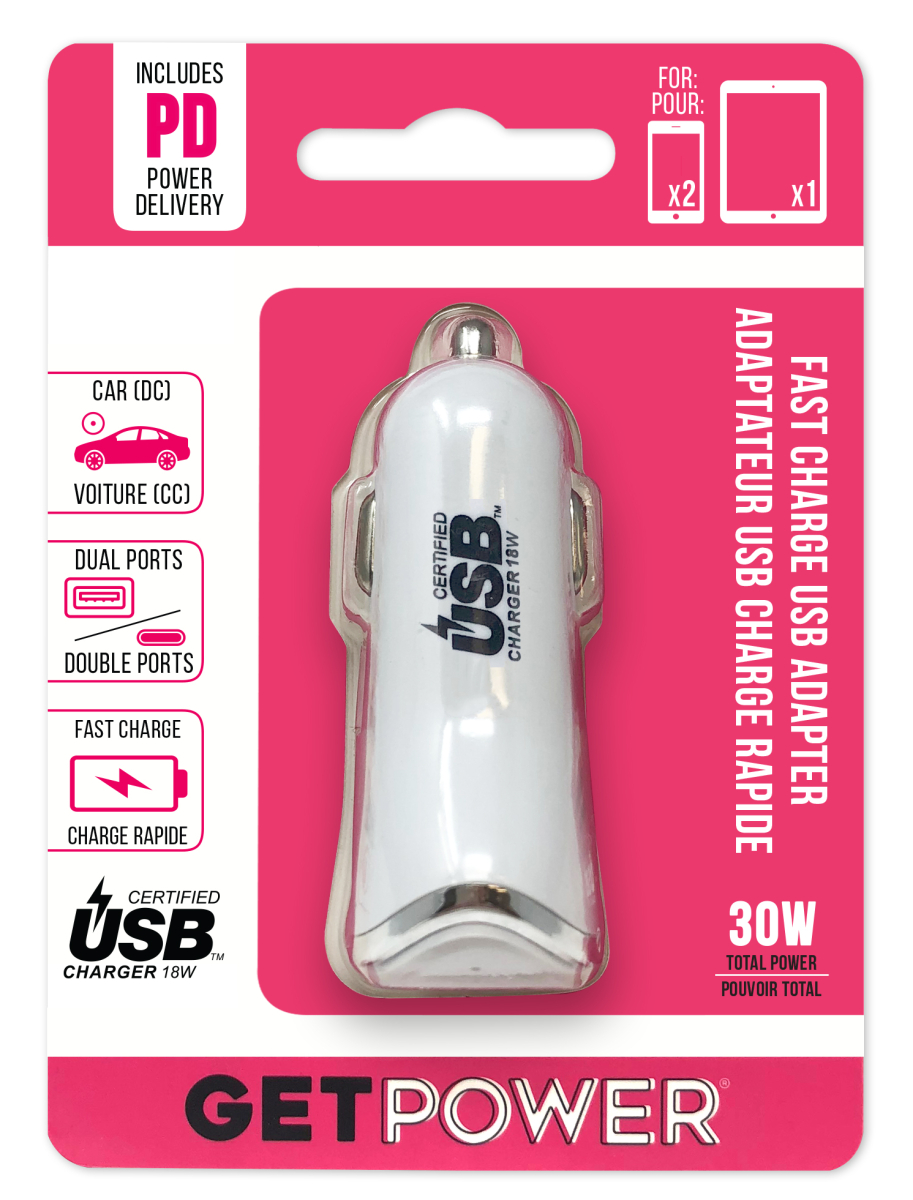 108601 30W Dual USB DC Adapter