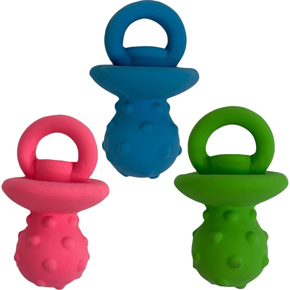 Picture of Multipet International 108090 4 in. Latex Pacifier Dog Toy (One assorted)