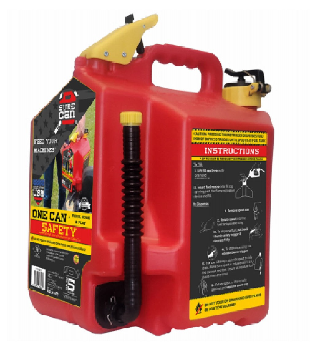 5 Gallon Safety Gas Can, Red