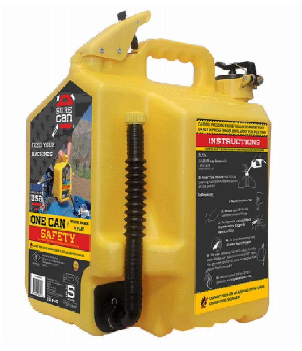 5 Gallon Safety Diesel Can, Yellow