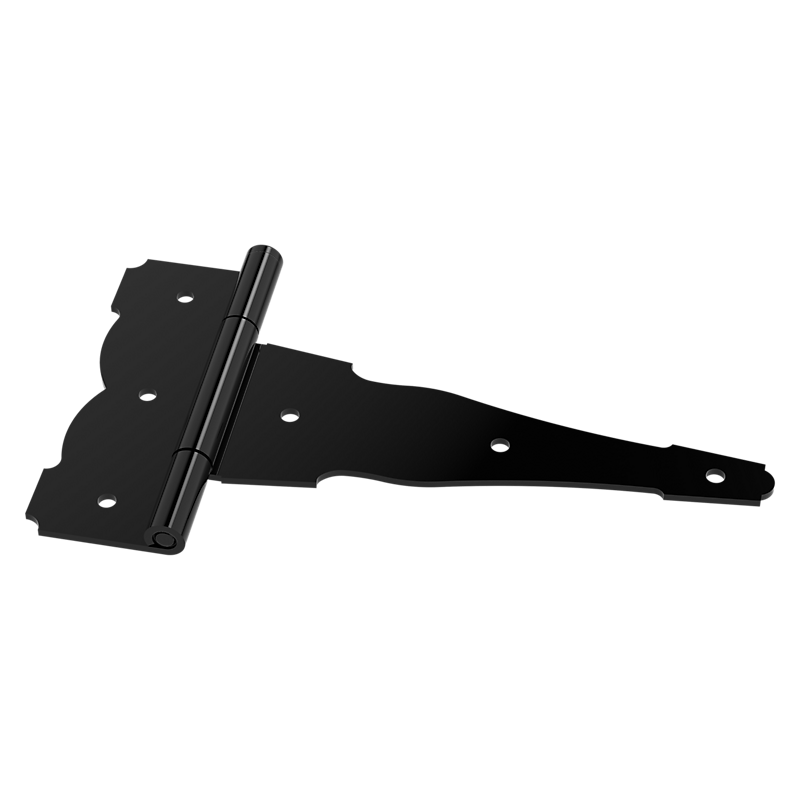 107962 10 in. Decorative T Hinge, Black