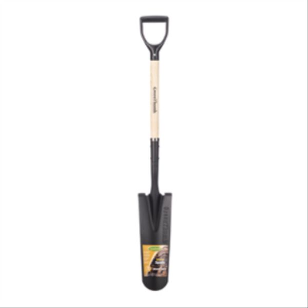 Green Thumb Dig Drain Spade with Wood D-Handle