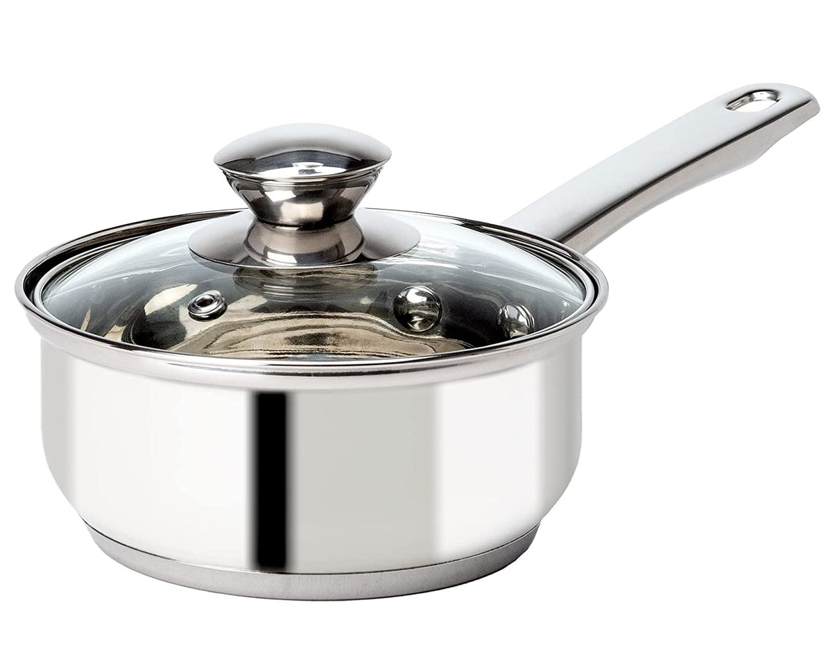 Picture of Epoca International 111423 1 qt. Stainless Steel Saucepan with Glass Lid, Silver