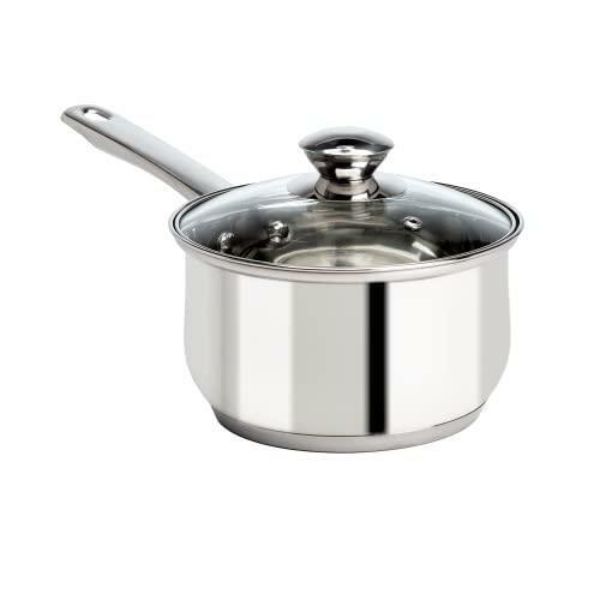Picture of Epoca International 111424 2 qt. Stainless Steel Saucepan with Glass Lid, Silver