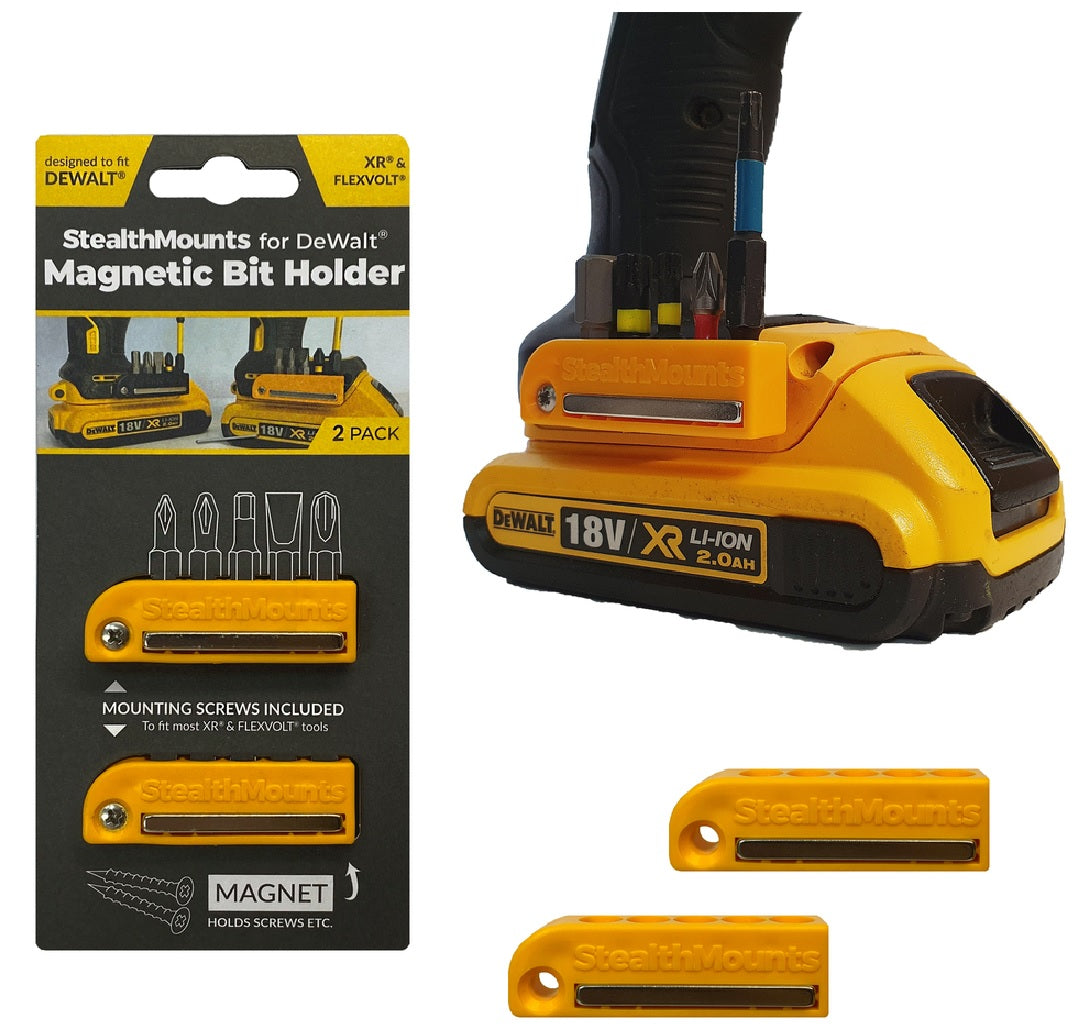 Mag Bit Holder, Yellow - Pack of 2