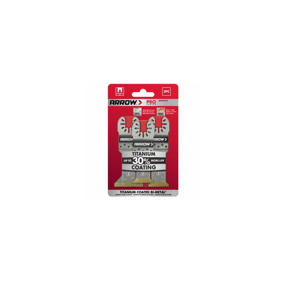 109166 Titanium Metal & Wood Variety Blades, 3 Piece -  Arrow Fastener
