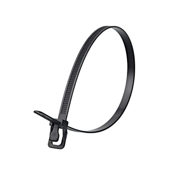 Cable Tie, 14 in L, 4.33 in Max Bundle Dia., Black, Nylon 6/6, 120 lb Strength, 20 PK