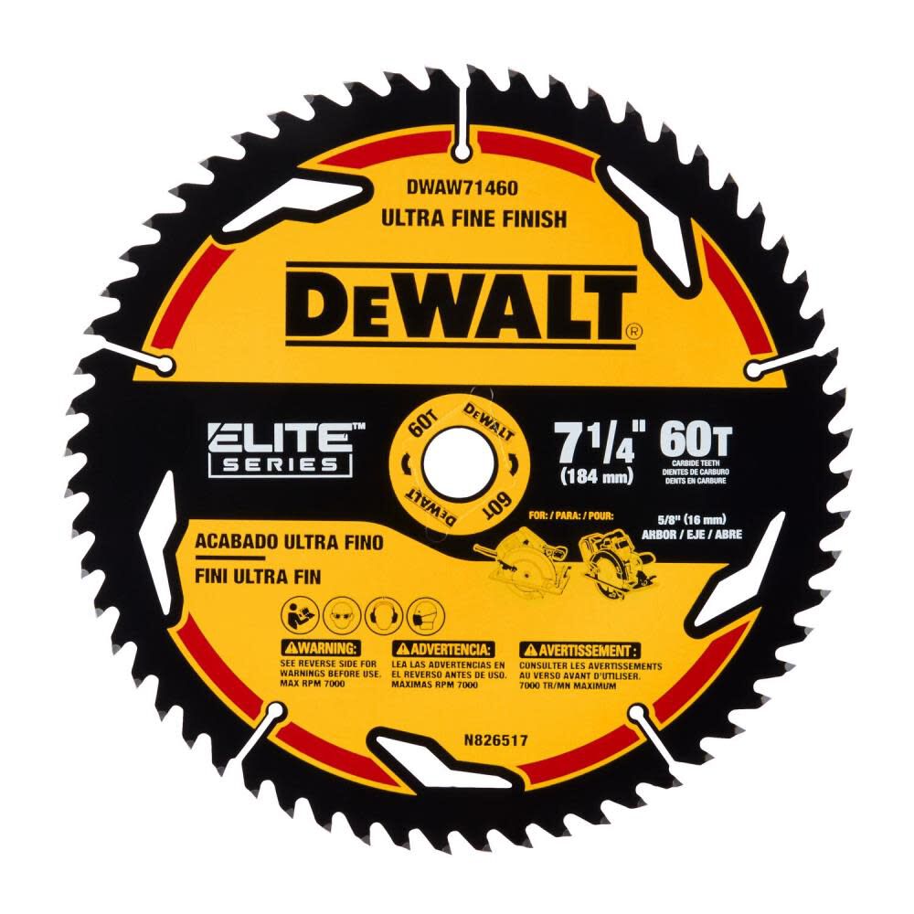 Accessories 110142 7.25 in. 60 Tooth Saw Blade - Pack of 5 -  DeWalt, DWAW71460