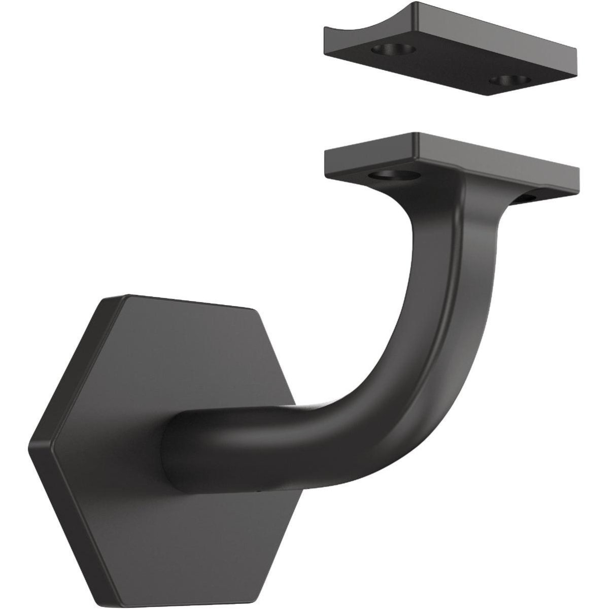 112214 3 in. Powell Handrail Bracket, Matte Black