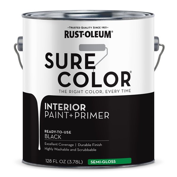 114348 1 gal Sure Color Semi-Gloss Black Paint -  Rust-Oleum