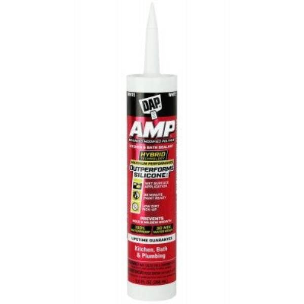 9 oz Advanced Modified Polymer Waterproof Kitchen, Bath & Plumbing Caulk Sealant, White