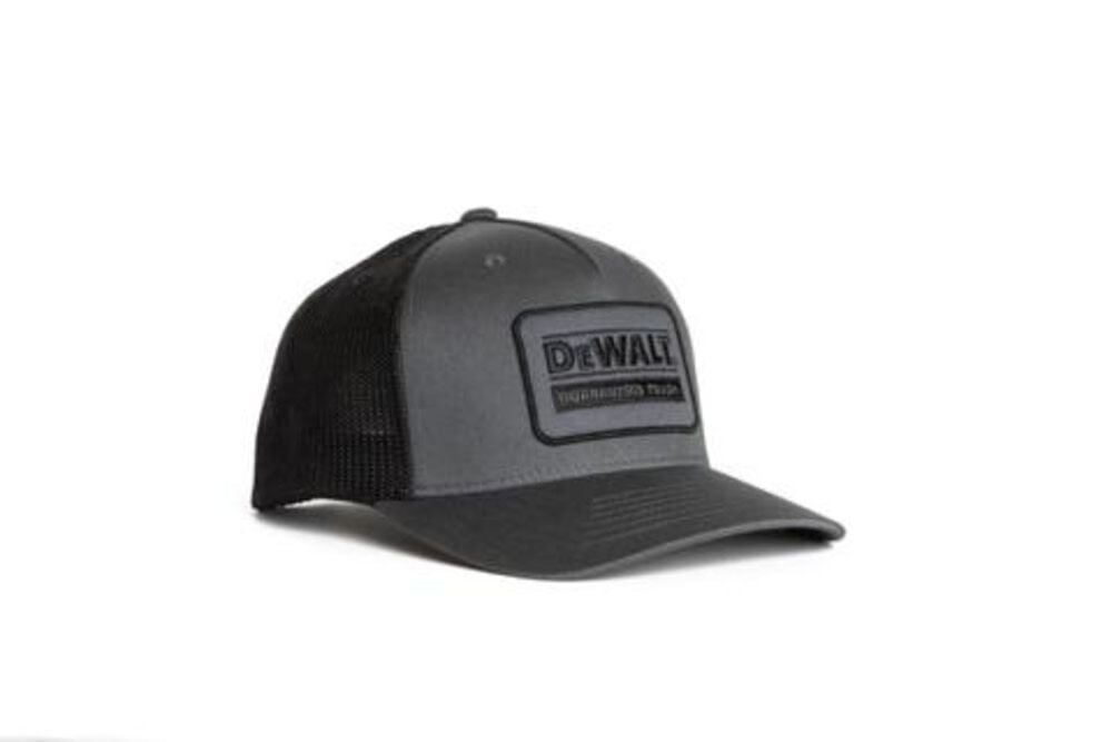 Picture of WIP 113377 DeWalt Oakdale Trucker Hat with Patch&#44; Grey & Black - One Size Fits Most
