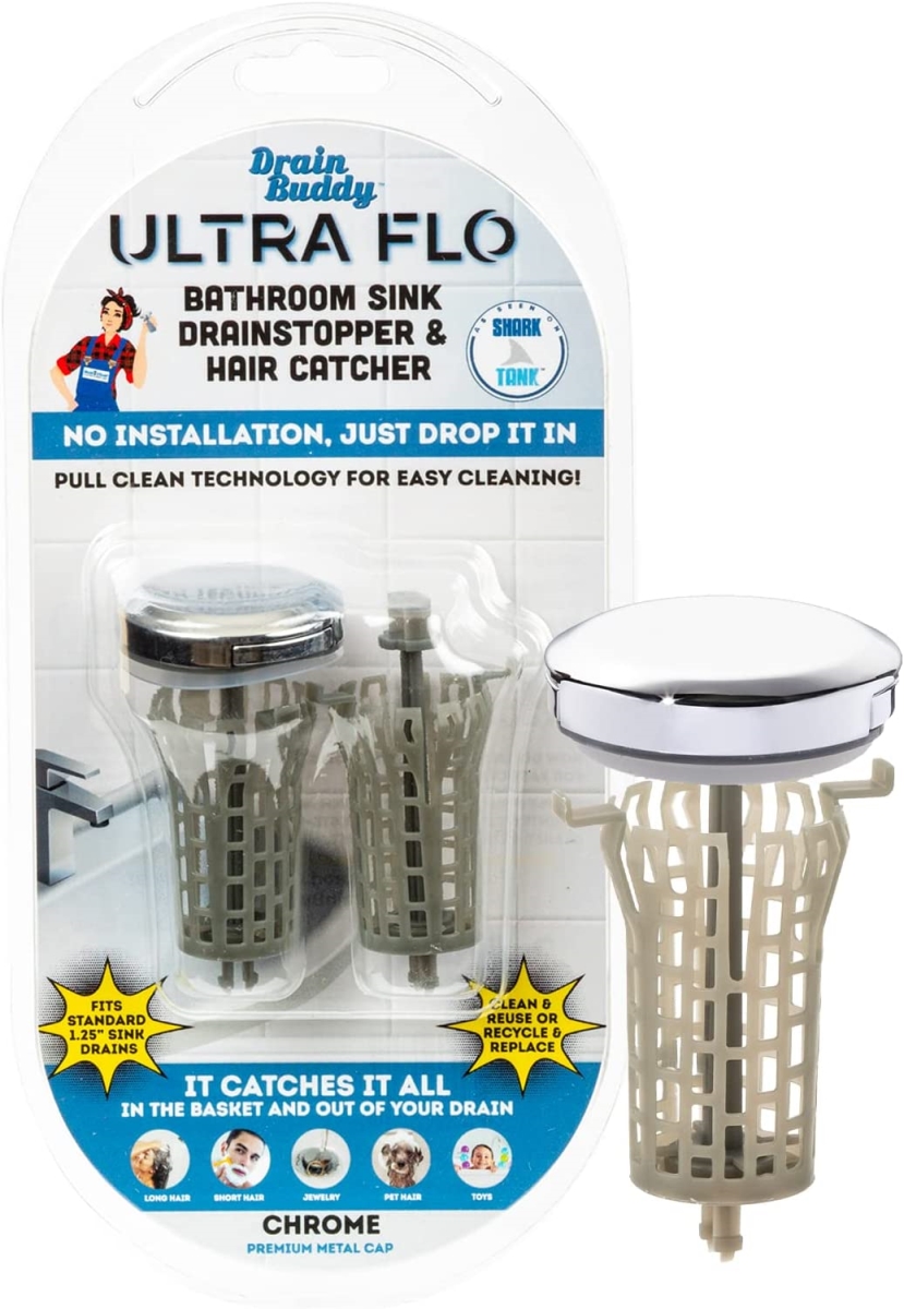 Picture of Brass Craft Service Parts 113976 Drain Buddy Ultra Flo Sink with Chrome Metal Cap Plus 1 Extra Basket