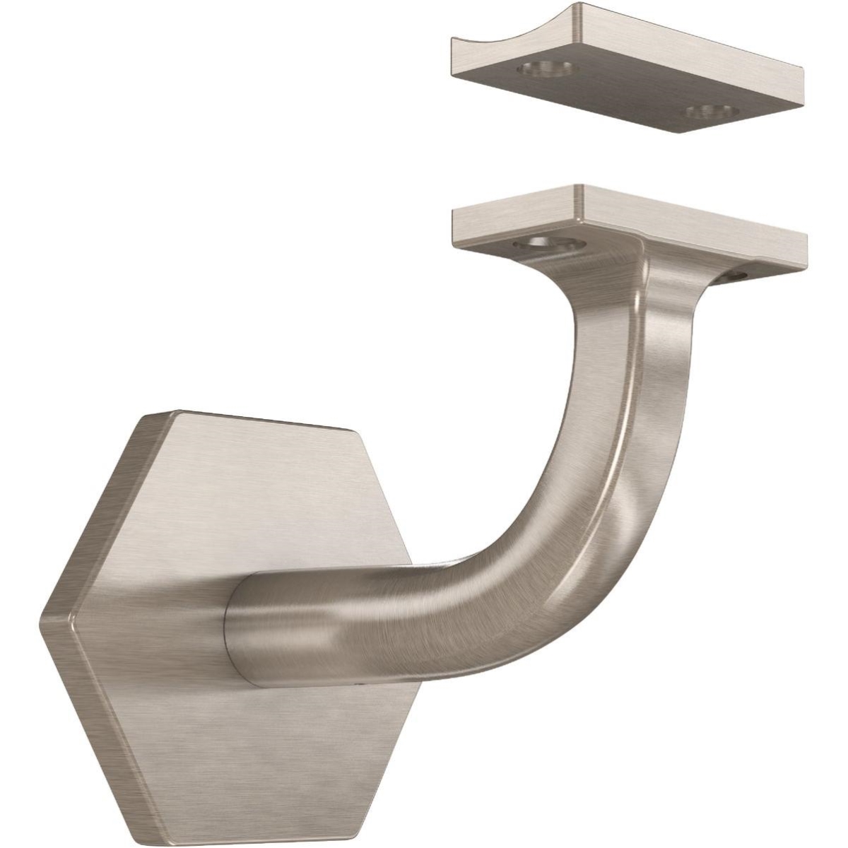 Satin Nickel Powell Handrail Bracket