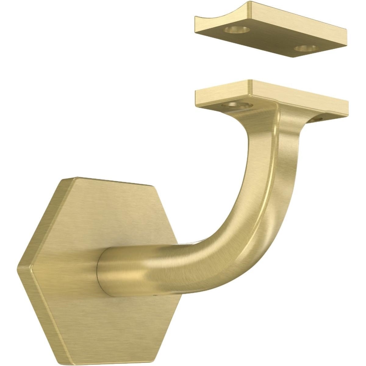 112216 Brushed Gold Powell Handrail Bracket